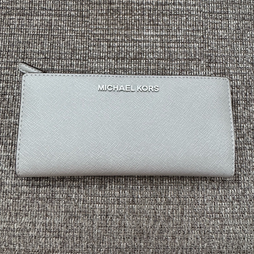 Michael Kors Silver Zip-Around Wallet